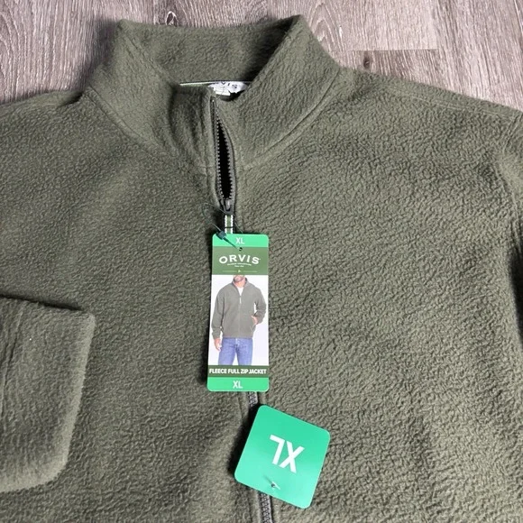 Orvis Jacket Mens XL Olive Green Full Zip Fleece Sherpa 1716801 New Outdoor Warm - Picture 3 of 11